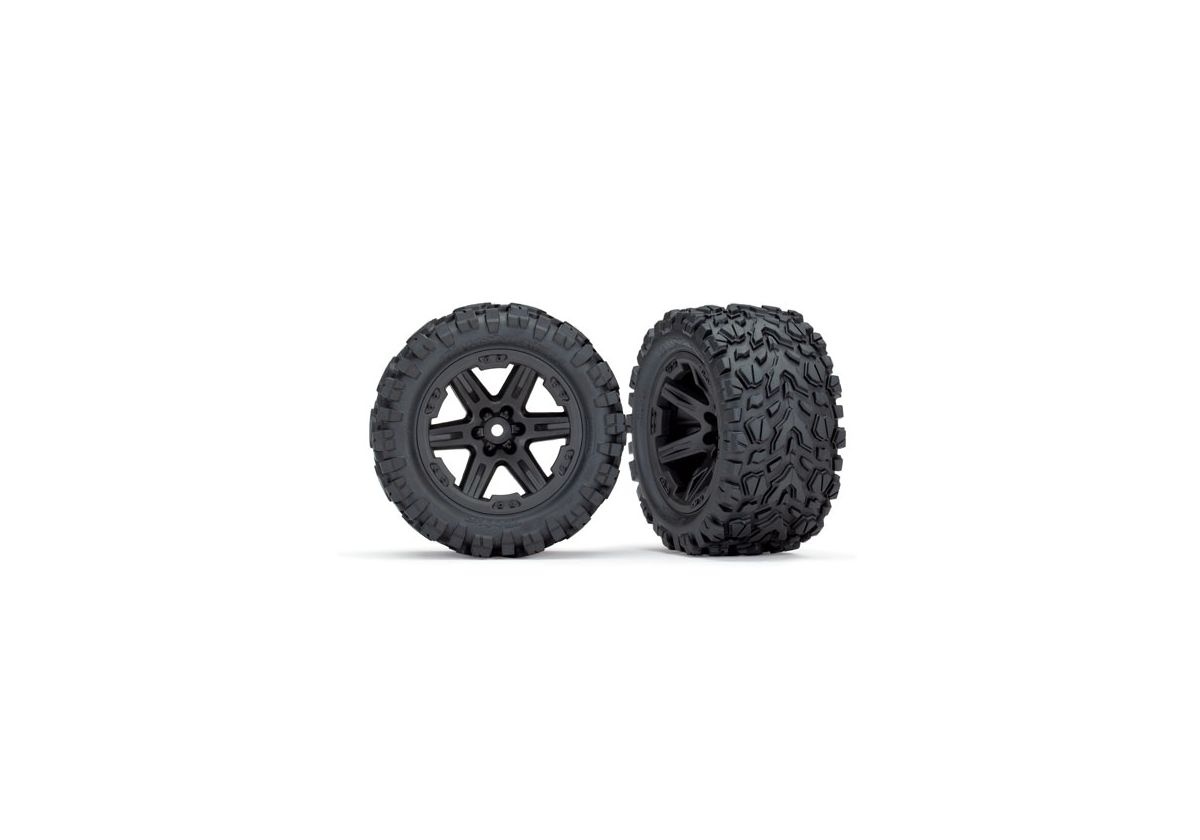 Traxxas RXT 2.8" Black Wheels & Talon EXT Tires (2) TRX6773
