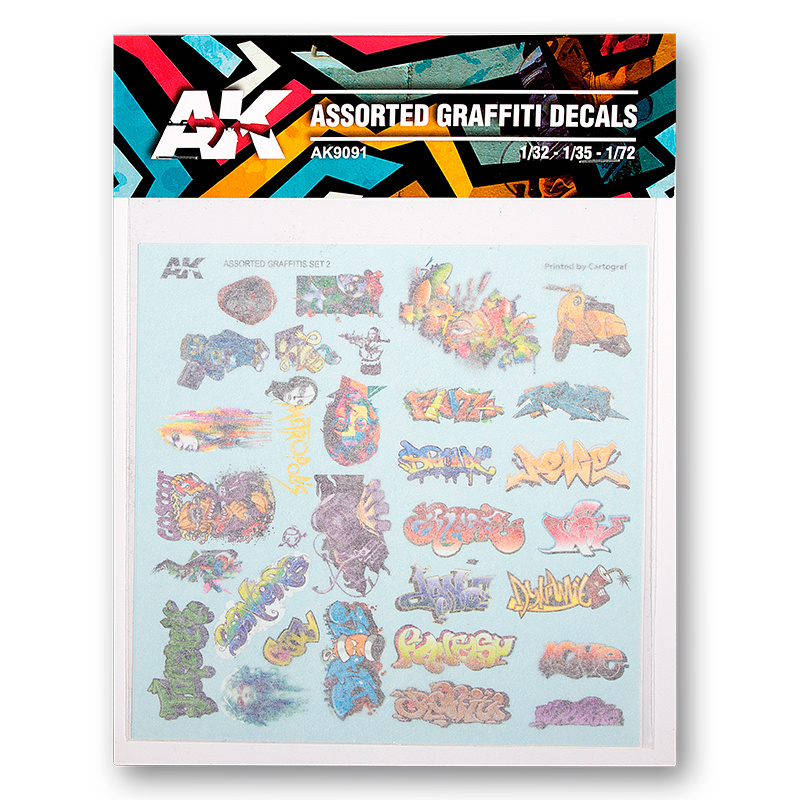 AK Assorted Graffiti Decals voor 1:32/1:35/1:72 AK9091 - Afbeelding 2