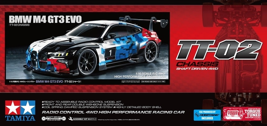 Tamiya 1:10 TT-02 Chassis BMW M4 GT3 EVO TAM58751 ( met certificaat )